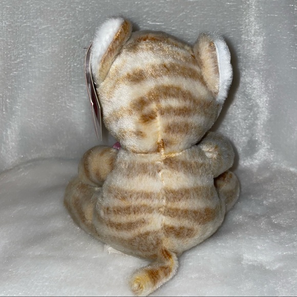 Russ Cat Heart Plush 6" Green Eyes Striped Beige Pink Stuffed Animal KellyToy - Picture 7 of 10